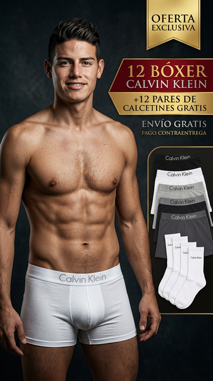 🔥 PACK EXCLUSIVO CALVIN KLEIN X12 🔥 Compra 6 y recibe 12 Bóxer + 12 Calcetines GRATIS 🧦
