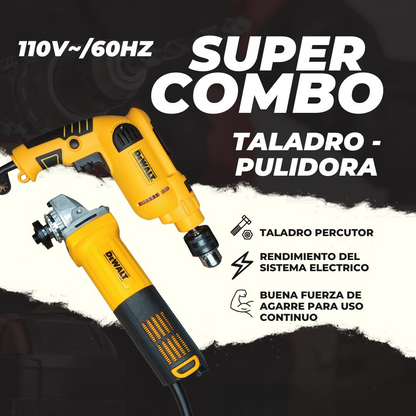 COMBO TALADRO DE 1/2" + PULIDORA 4½ DEWALT®🧰🛠️ + Envio Gratis